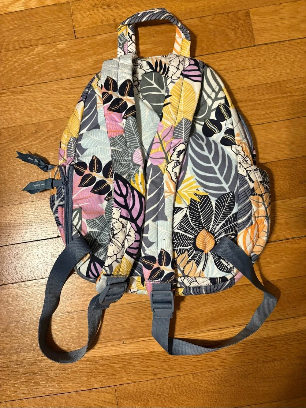Vera Bradley Quilted Floral Mini Backpack - Navy, Yellow, Pink, Orange